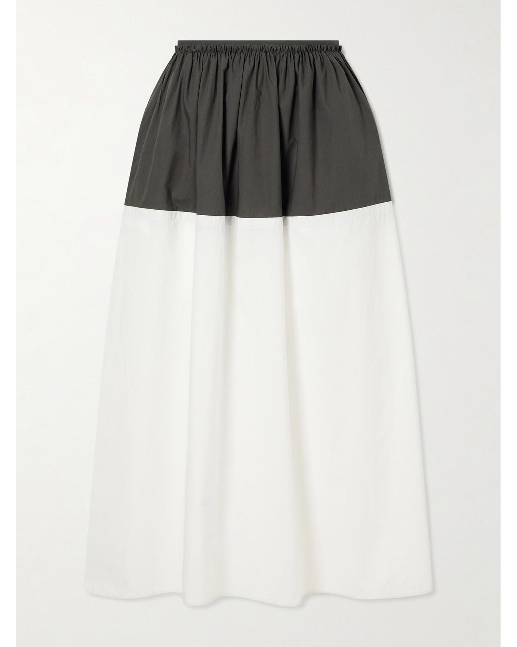 Proenza Schouler Black Nyla Cotton-Poplin Midi Skirt