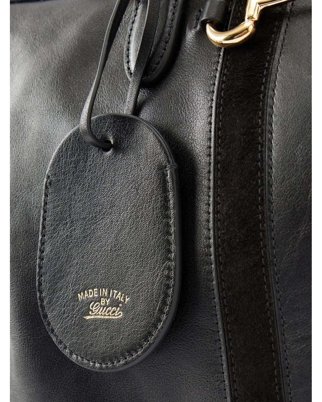 Gucci Black Borsetto Medium Leather Shoulder Bag