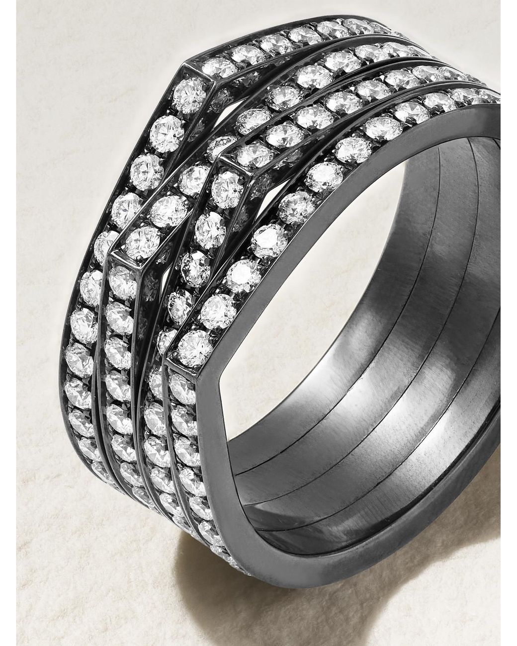 Repossi Antifer 14-Karat Blackened Diamond Ring