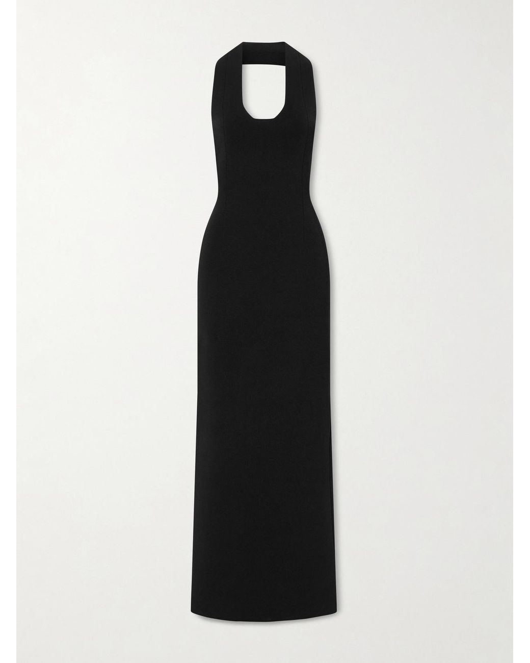 Khaite Black Mahi Knitted Halterneck Maxi Dress