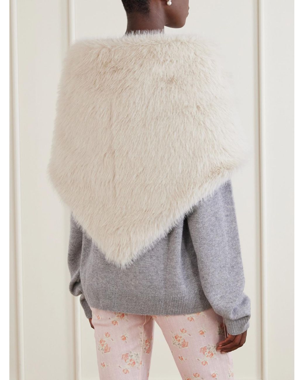 Simone Rocha White Plush Scarf