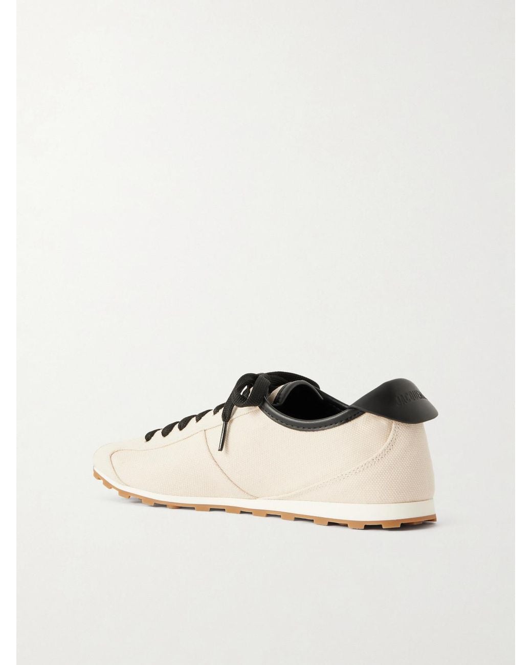 Jacquemus Natural Les Tennis Leather-Trimmed Canvas Sneakers
