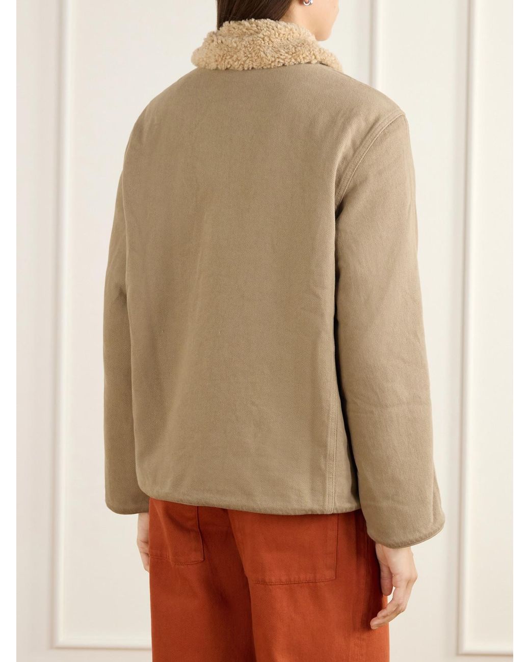 Still Here Natural Townes Reversible Plush And Denim Jacket