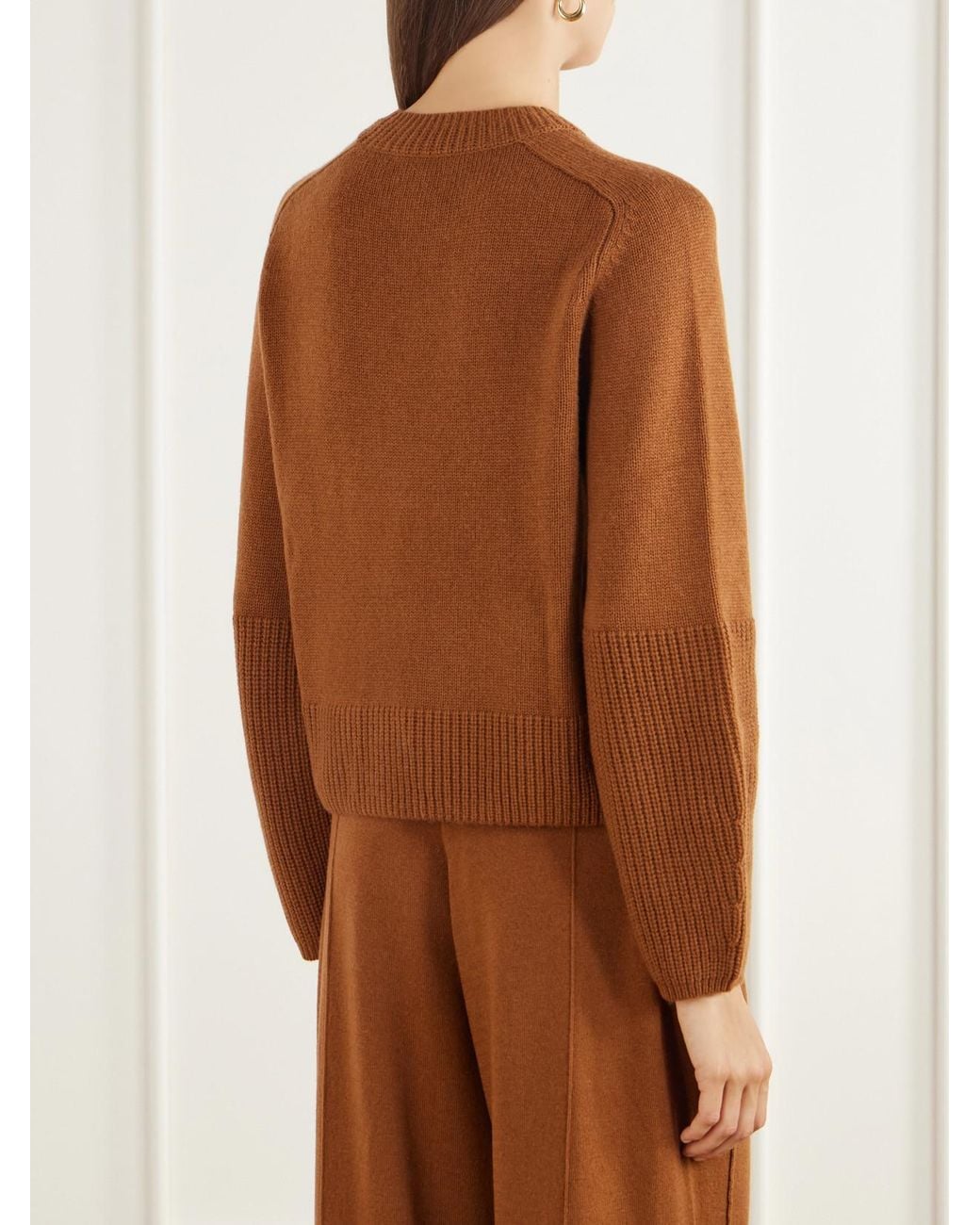 Allude Brown Wool And Cashmere-Blend Sweater