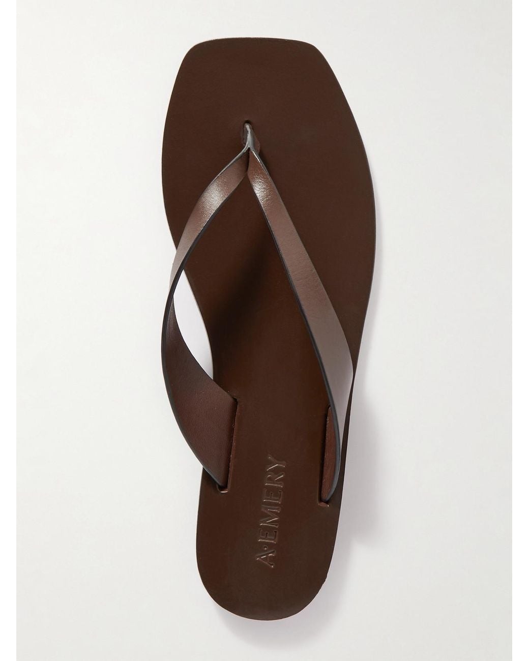A.Emery Brown Kinto Leather Flip Flops