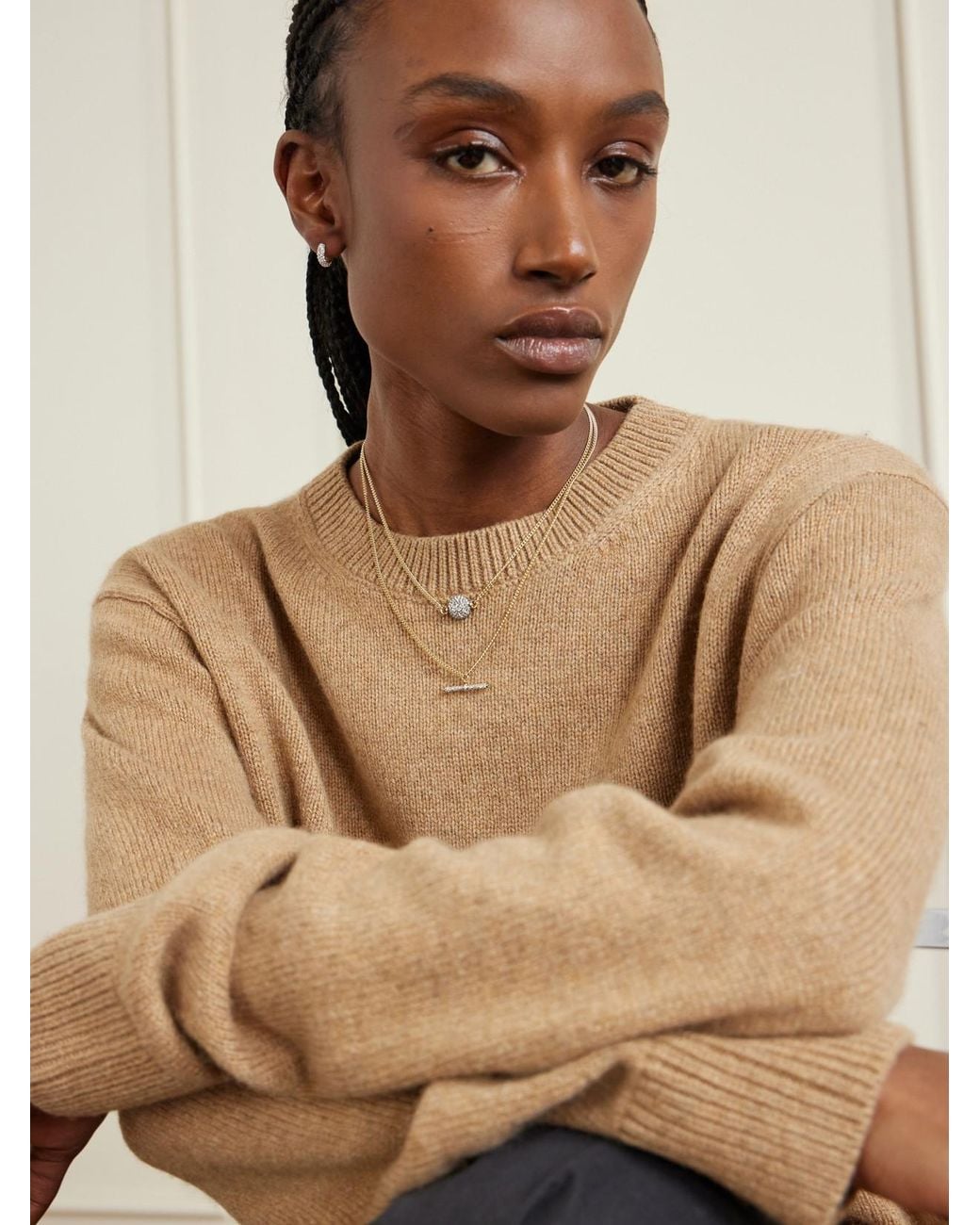 Lucy Delius Natural Baby T-Bar 14-Karat Diamond Necklace