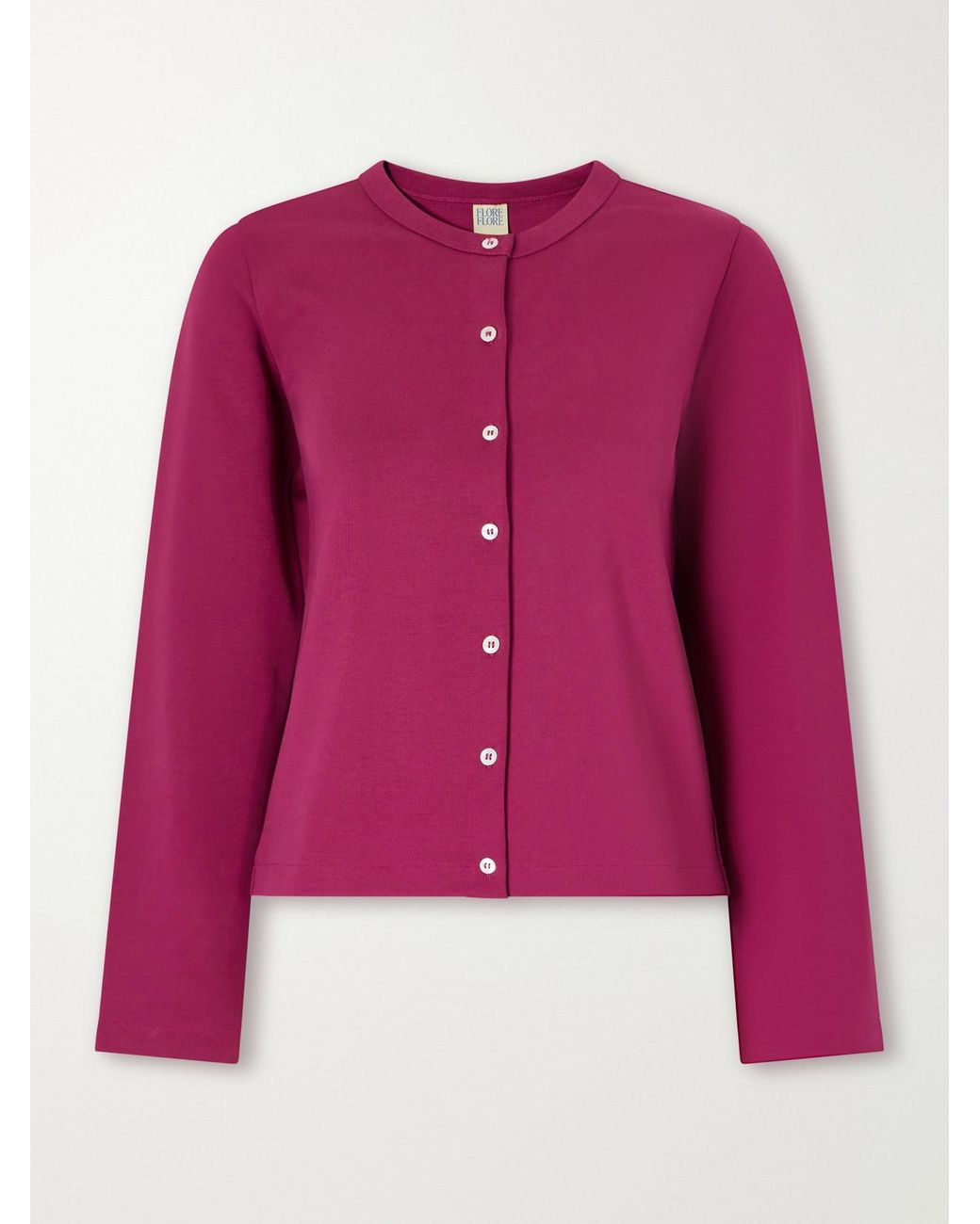 Flore Flore Pink Poppy Organic Cotton-Jersey Cardigan