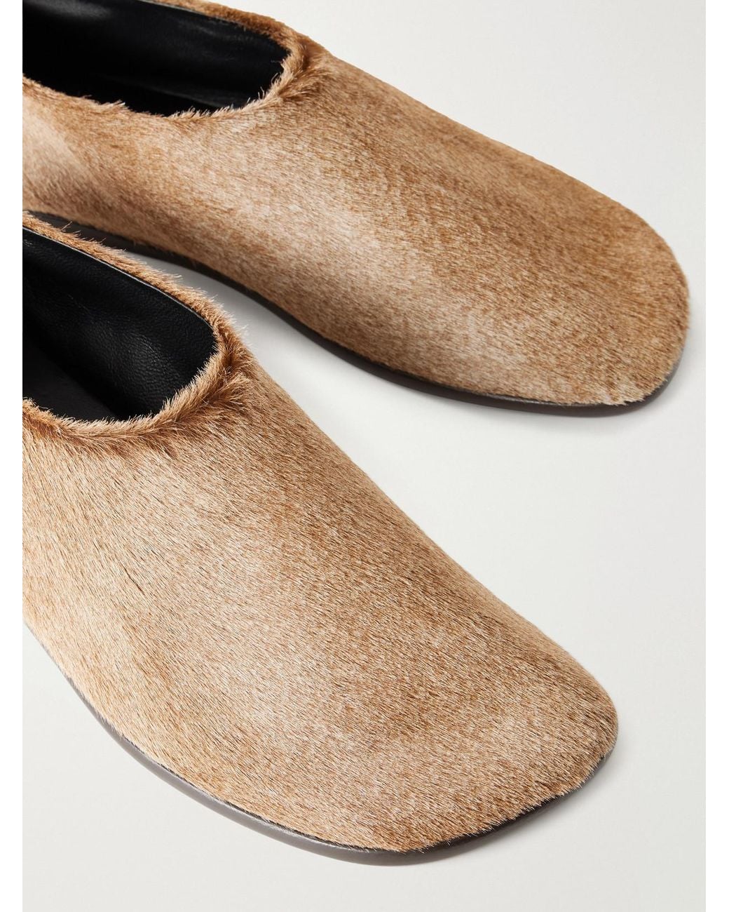 Lemaire Natural Glove Calf Hair Slip-Ons