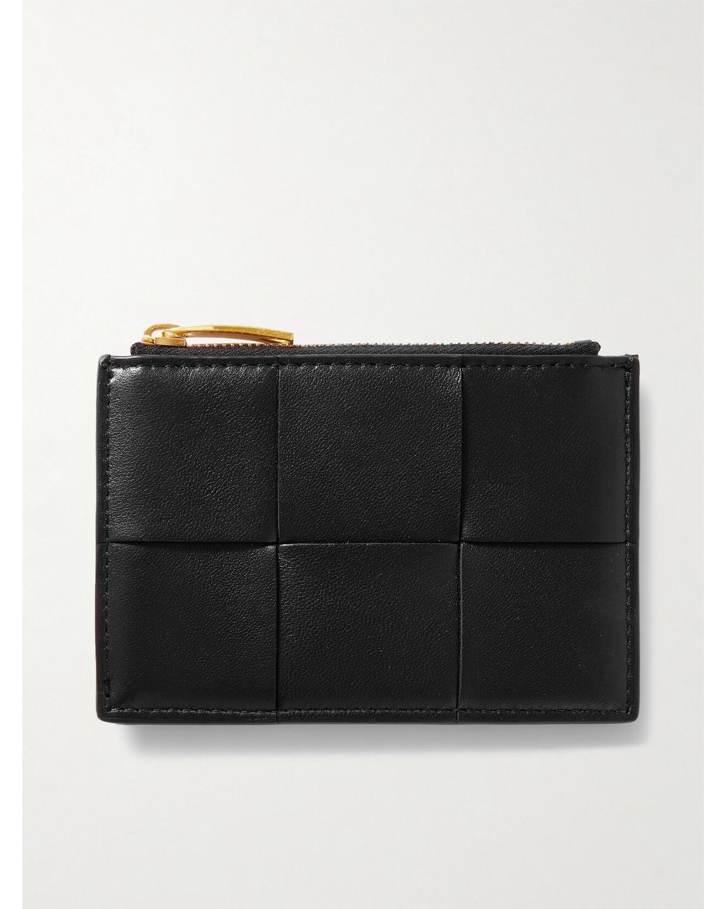 Bottega Veneta Black Cassette Intrecciato Leather Cardholder