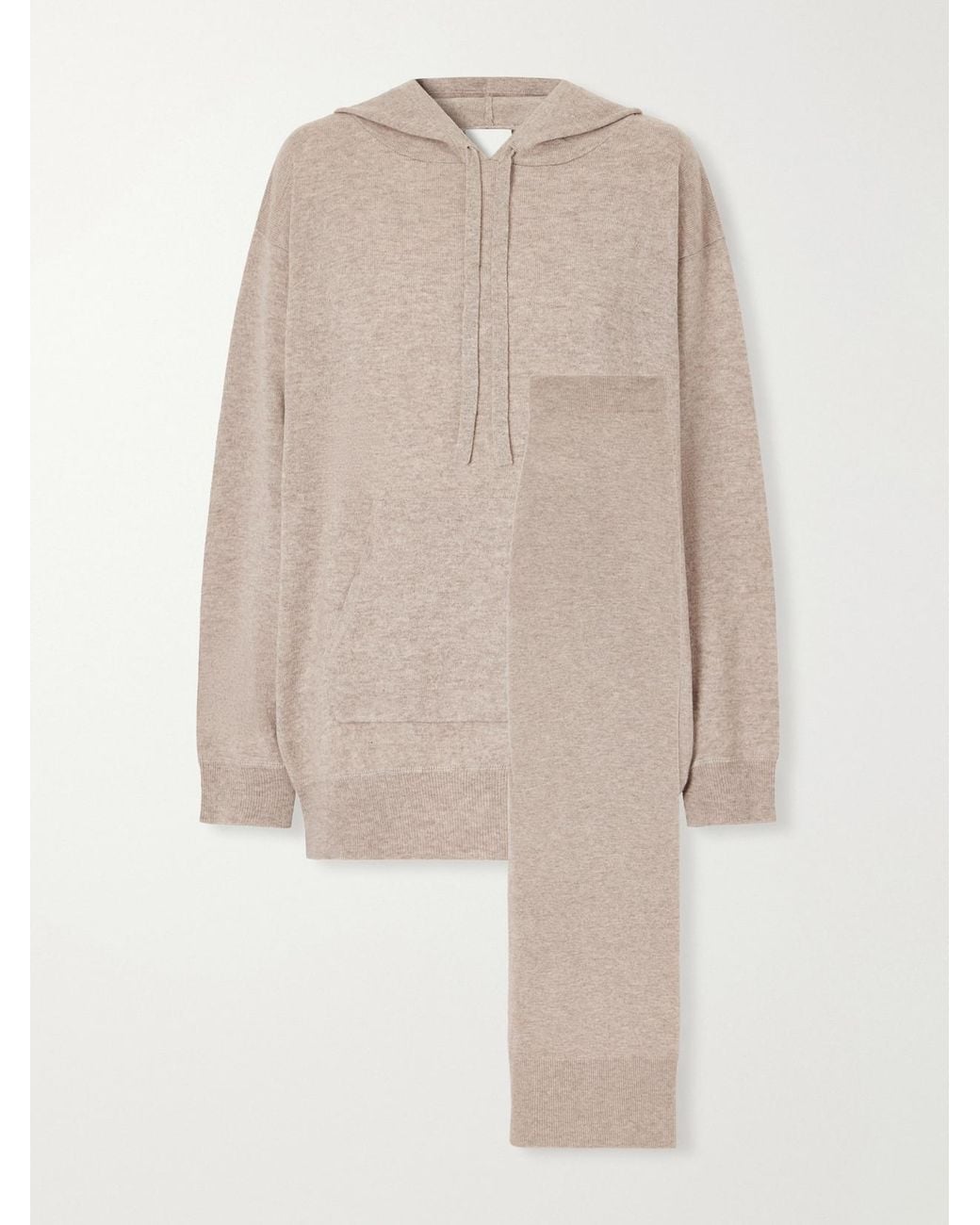 Allude Natural Striped Wool And Cashmere-Blend Hoodie And Wide-Leg Pants Set