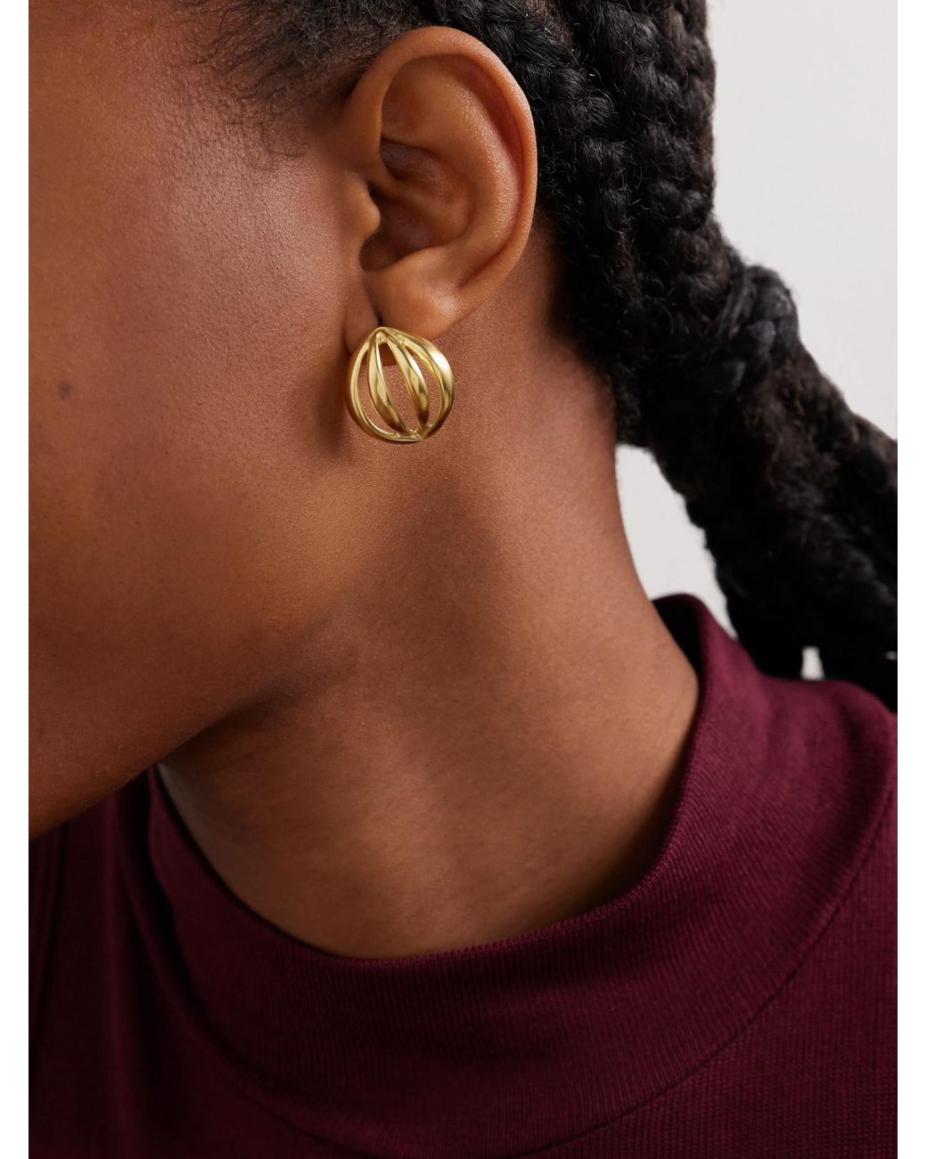 YSSO Metallic Flower Bud Mini Vergoldete Ohrringe