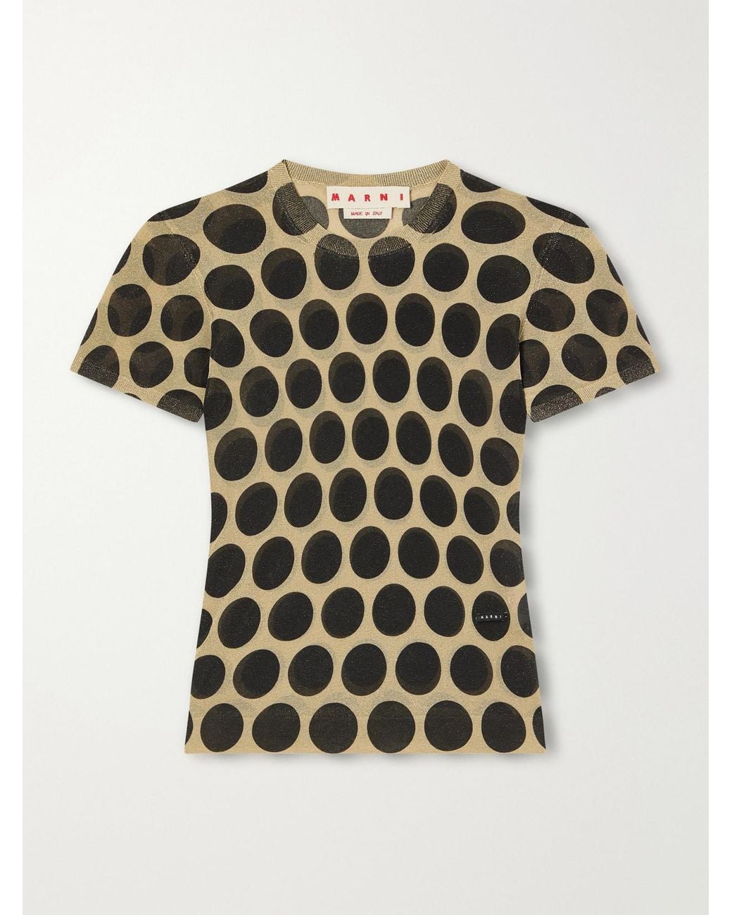 Marni Green Polka-Dot Knitted T-Shirt