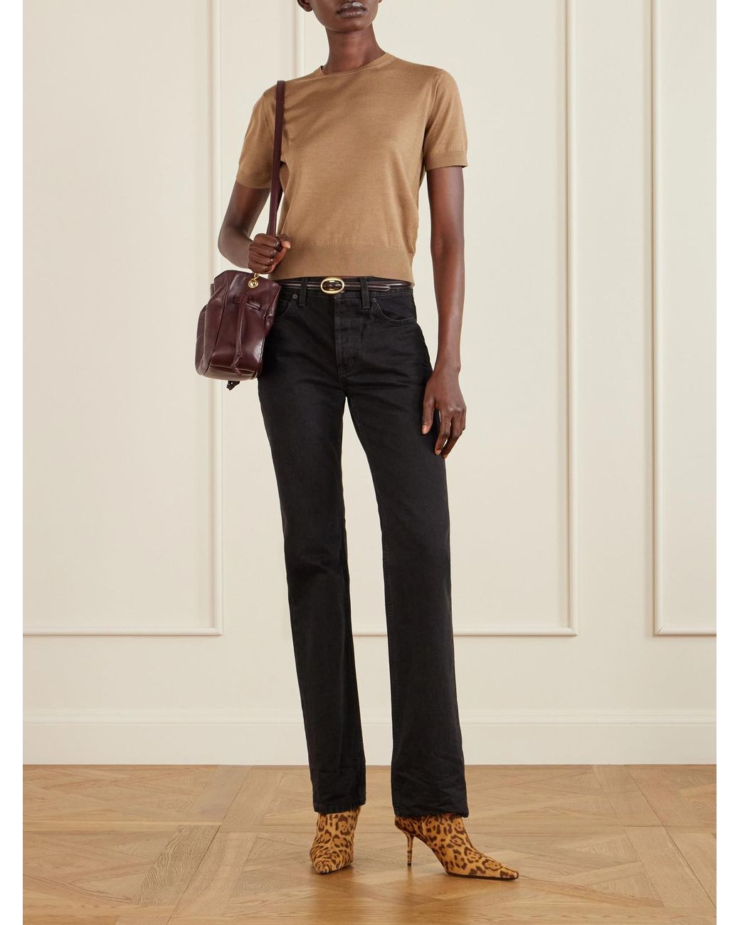 Saint Laurent Brown Ashley Bootie