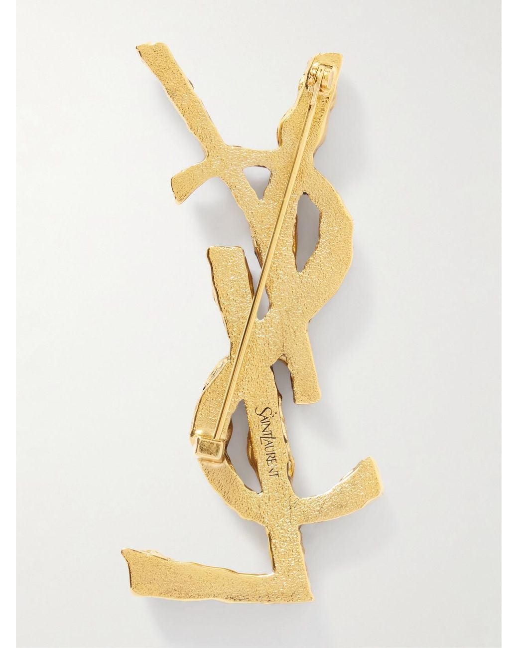 Saint Laurent Metallic Cassandre Brooch