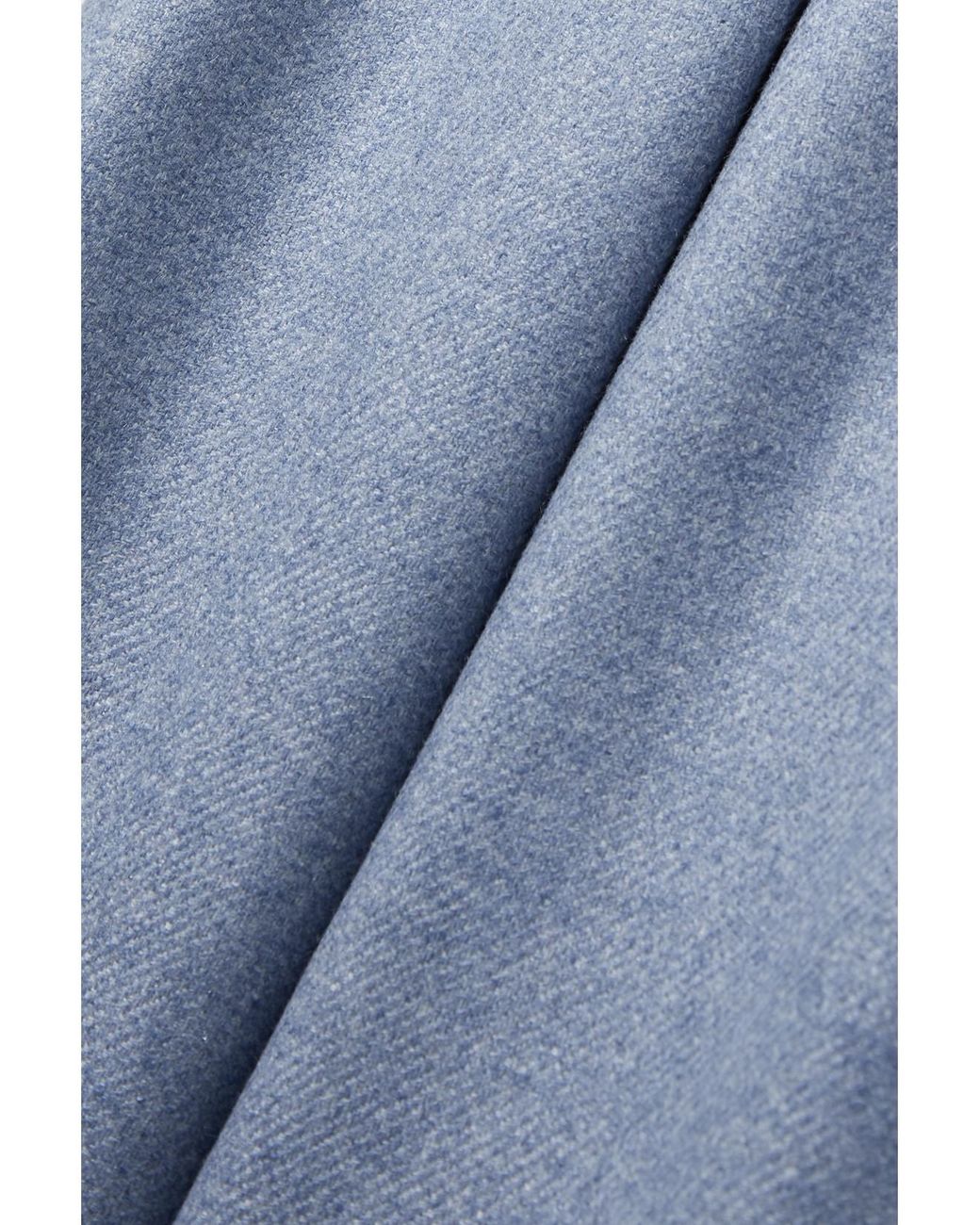 Loro Piana Blue Pleated Cashmere Wide-Leg Pants