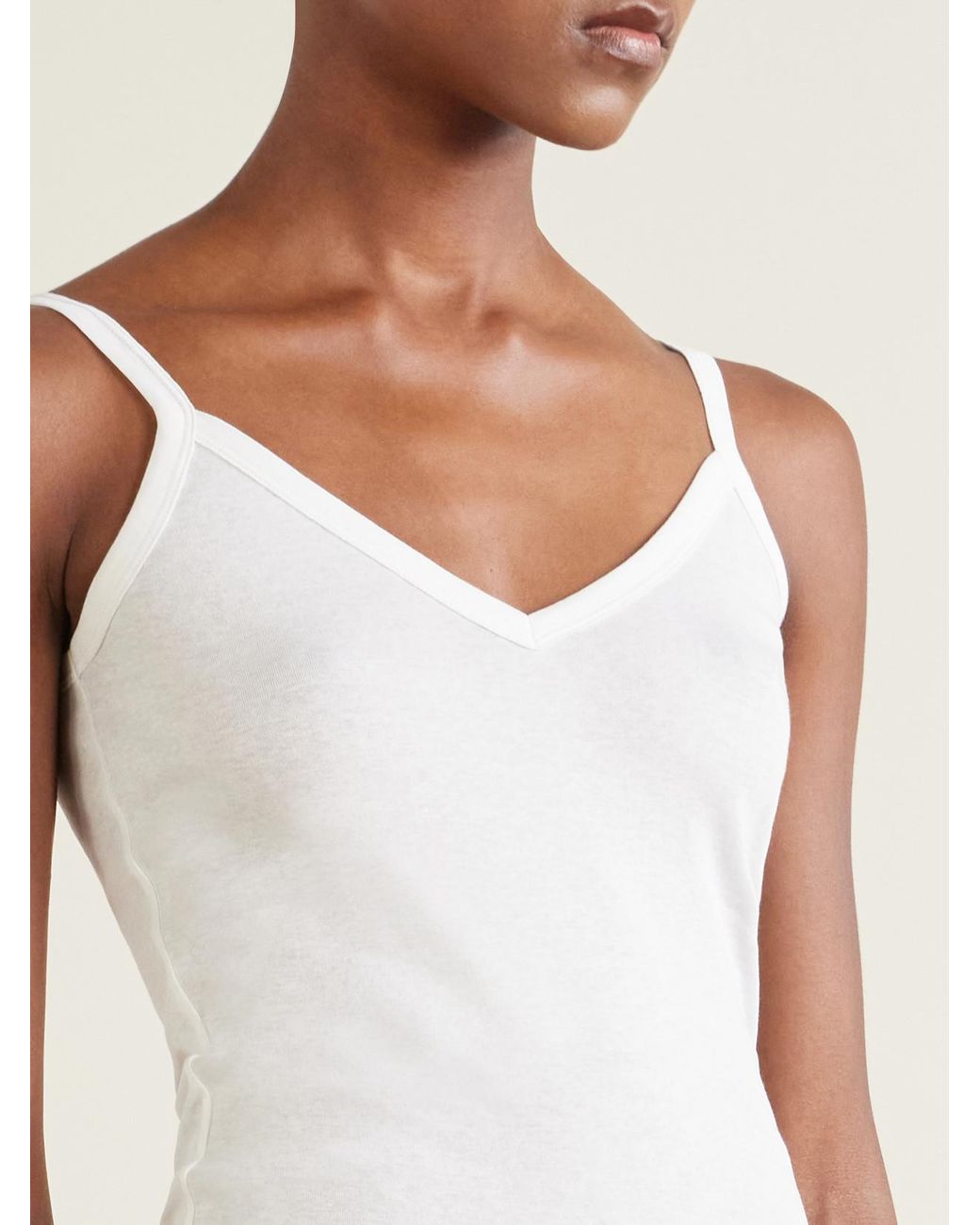 Flore Flore White Isla Organic Cotton-Jersey Camisole