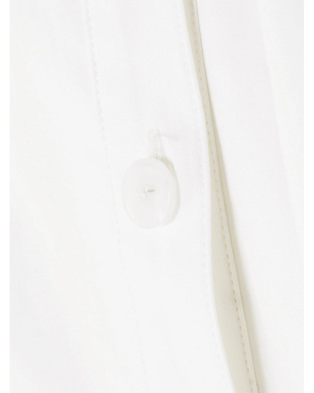 Danielle Frankel White Lou Off-The-Shoulder Cotton-Blend Poplin Gown