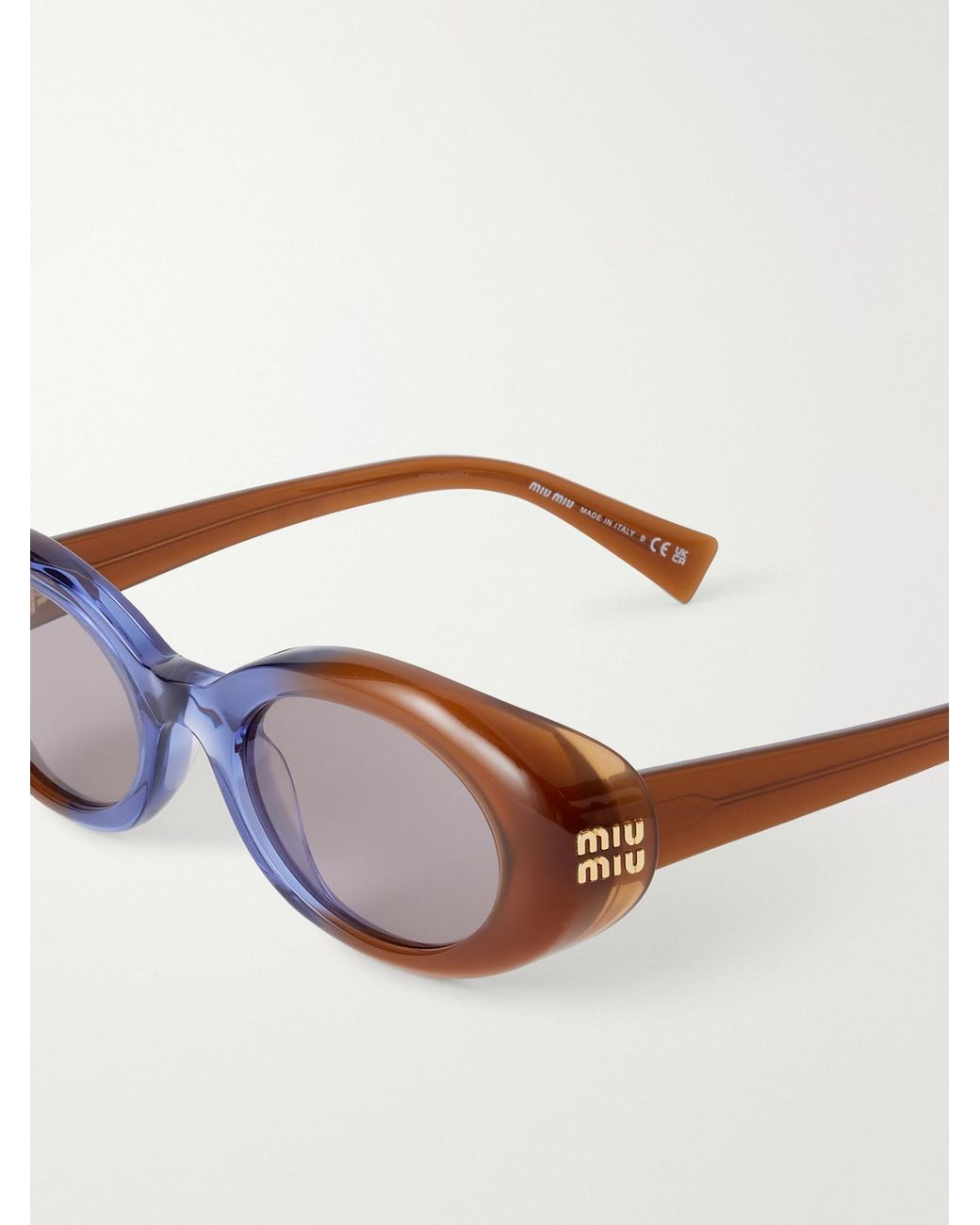 Miu Miu Multicolor Round-Frame Acetate Sunglasses