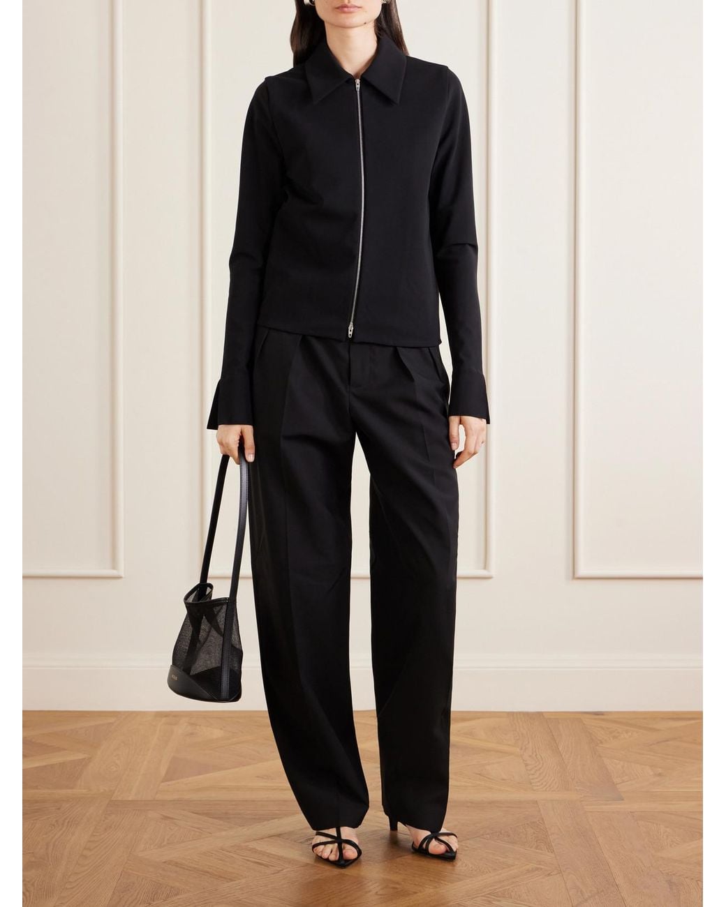 Jil Sander Black Cropped Shell Jacket