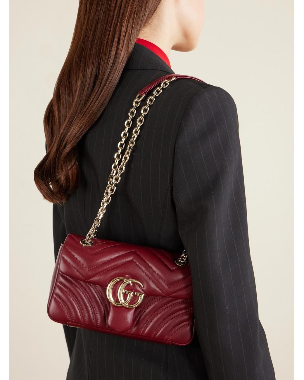 Gucci Purple Gg Marmont 2.0 Quilted Leather Shoulder Bag