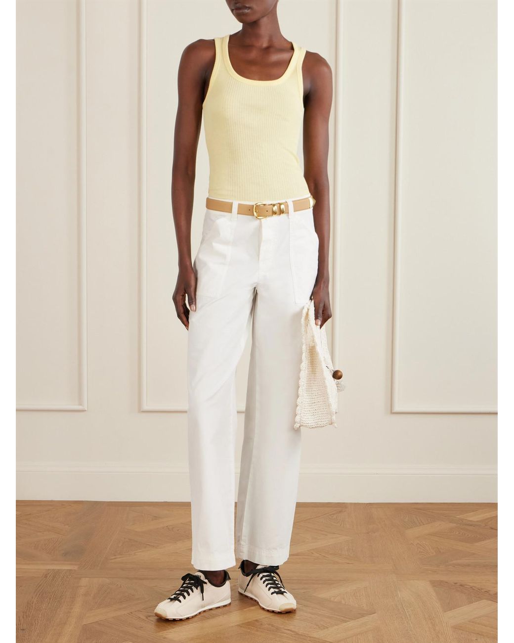 Jacquemus Natural Les Tennis Leather-Trimmed Canvas Sneakers