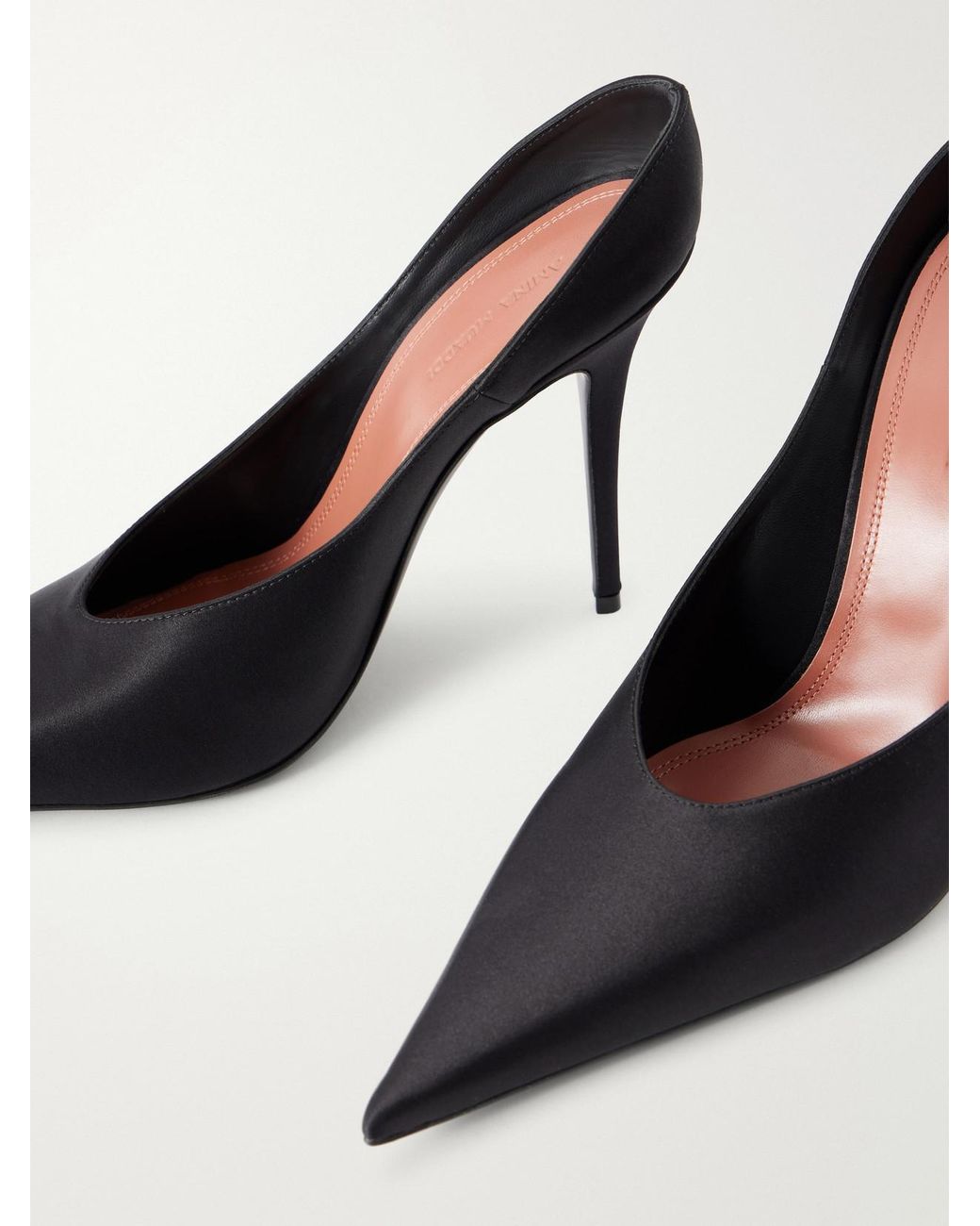 AMINA MUADDI Black Anok 105 Satin Pumps