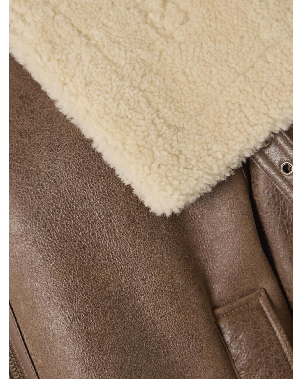 J.W. Anderson Brown Oversized Belted Shearling Jacket