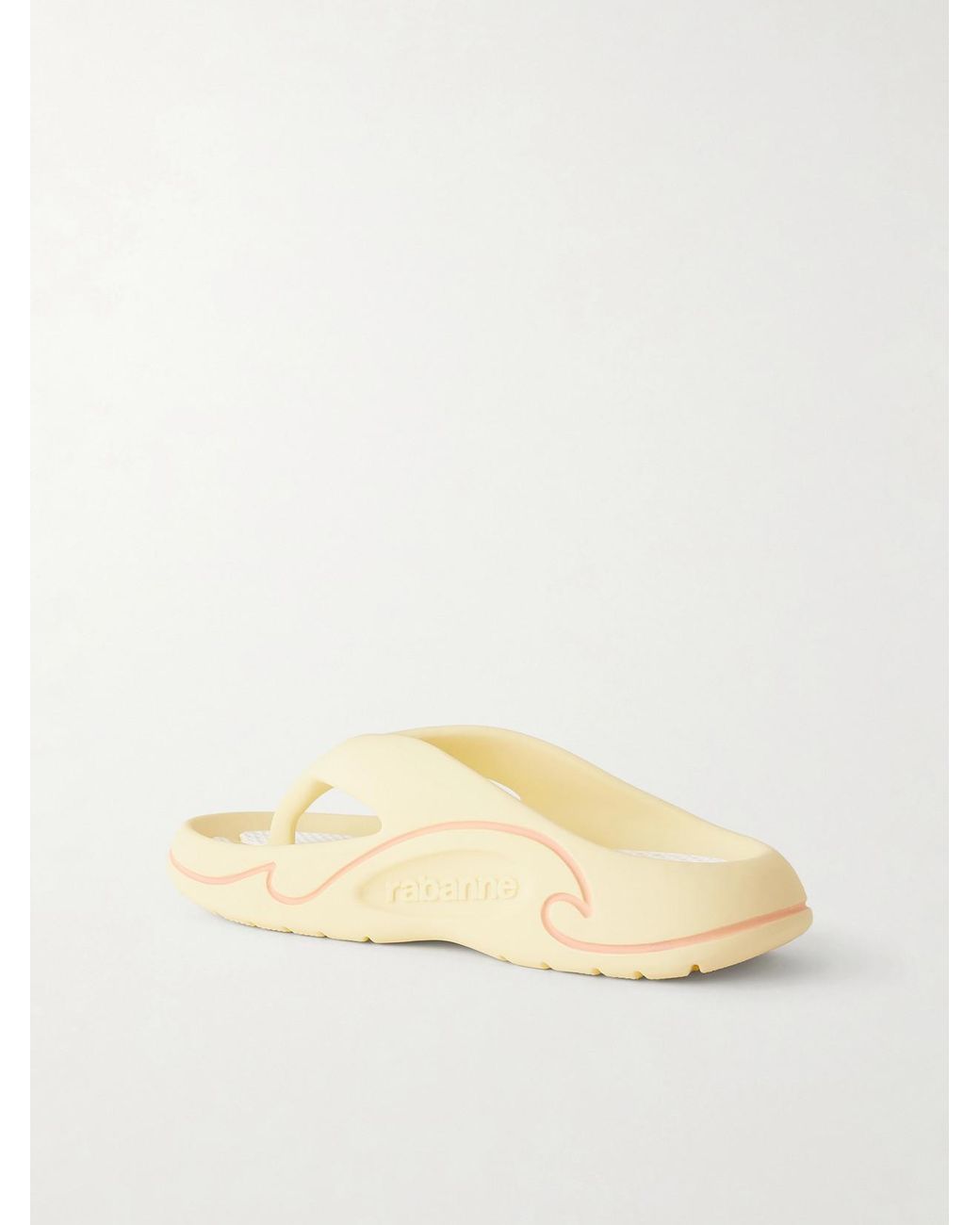 Rabanne Natural 3D Logo-Embossed Thong Sandals