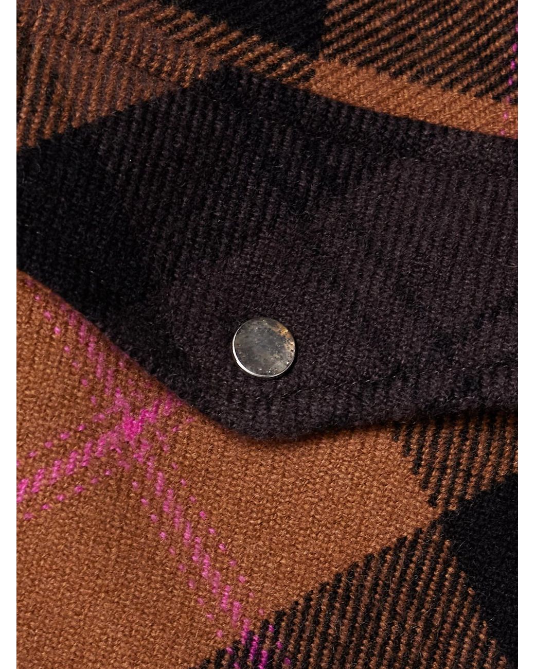 God's True Cashmere Brown Checked Cashmere Shirt