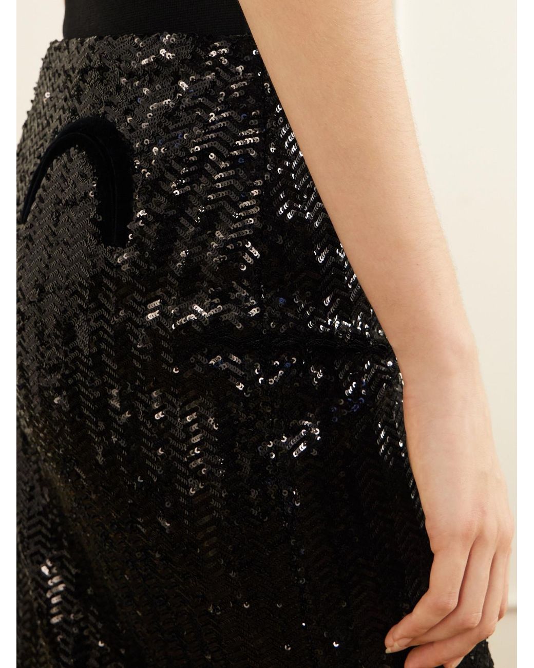 Blazé Milano Black All About You Malaya Sequin-Embellished Maxi Skirt