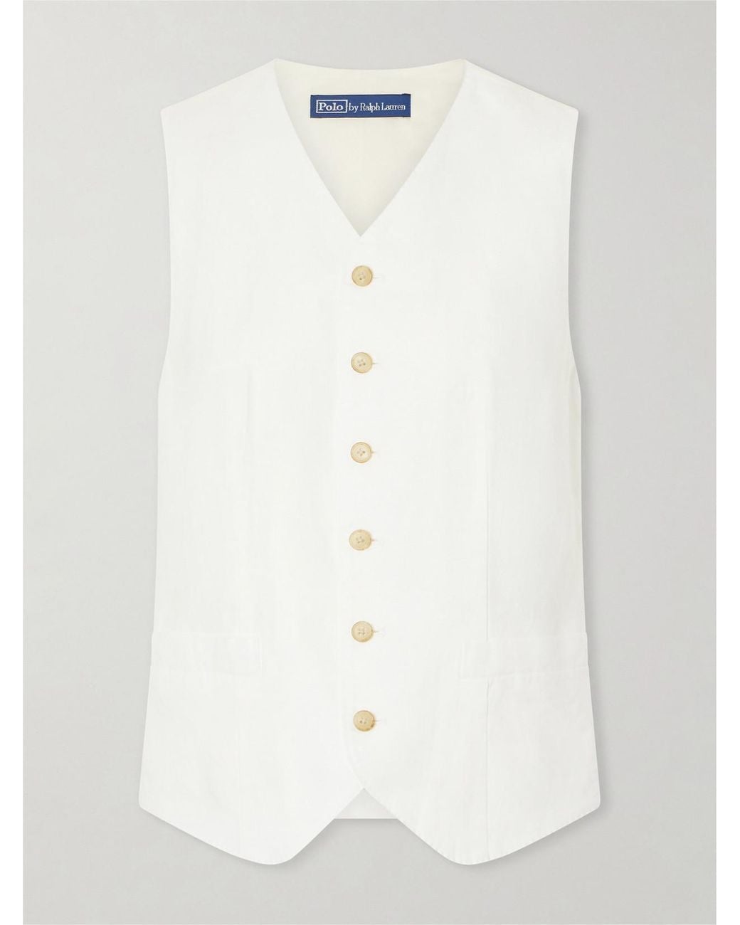 Polo Ralph Lauren White Linen Vest