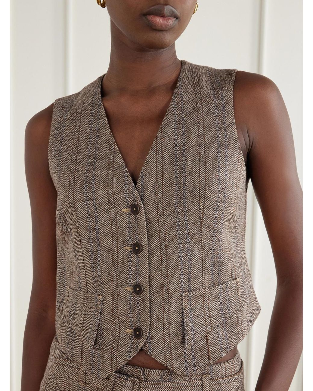 RRL Brown Wool And Cotton-Blend Vest