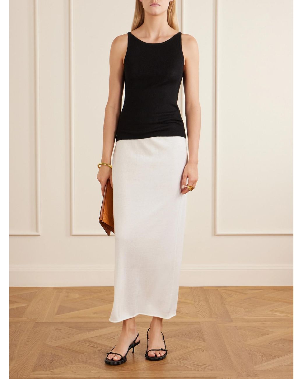 Lisa Yang Black Lynette Ribbed-Knit Cashmere Tank