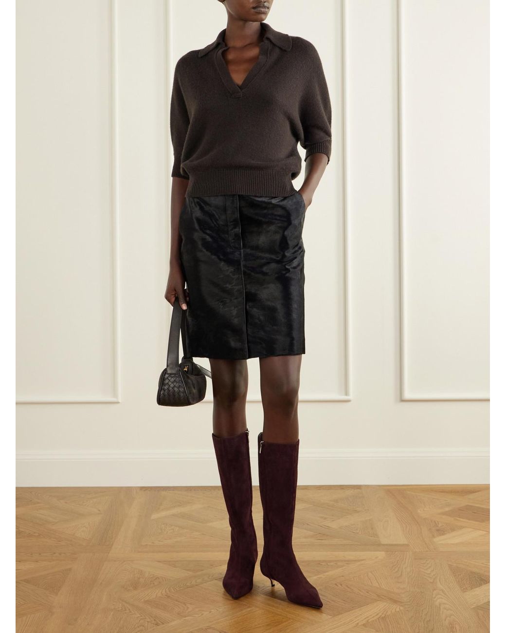 Jimmy Choo Red Amis 35 Suede Knee Boots