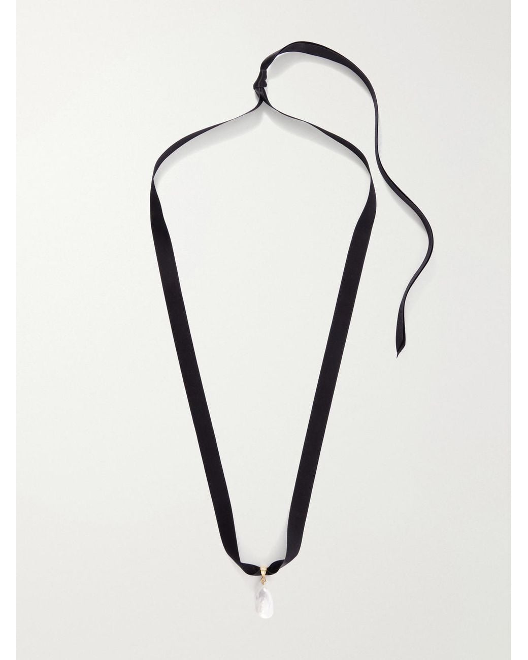 Jennifer Behr Blue Martina Silk-Satin Pearl Choker