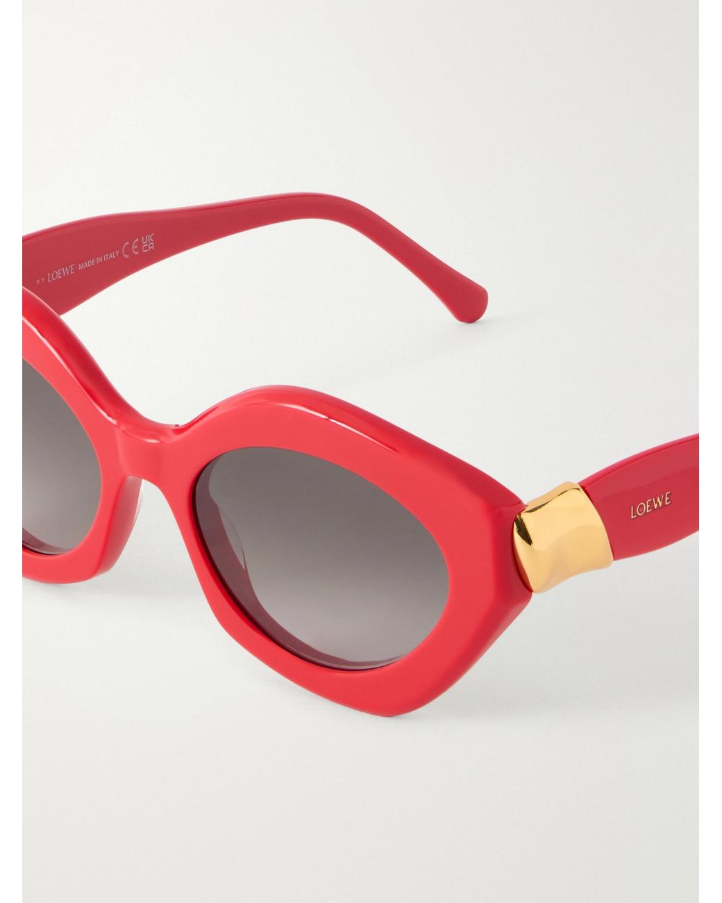 Loewe Red Coil Cat-Eye Acetate Sunglasses