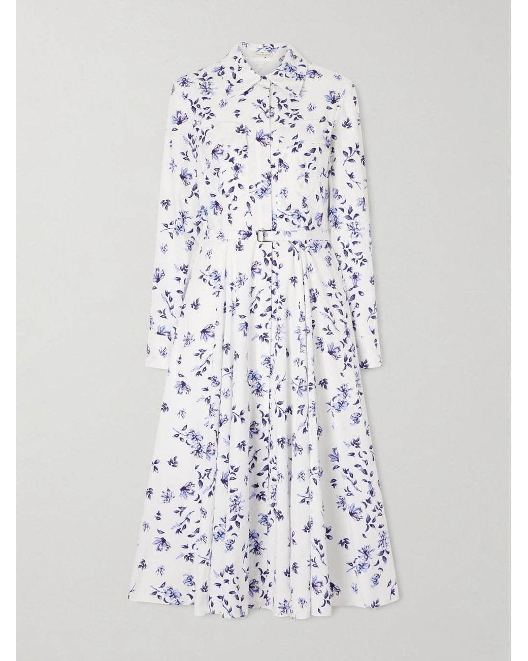 Emilia Wickstead White Emmalyna Floral-Print Organic Cotton-Poplin