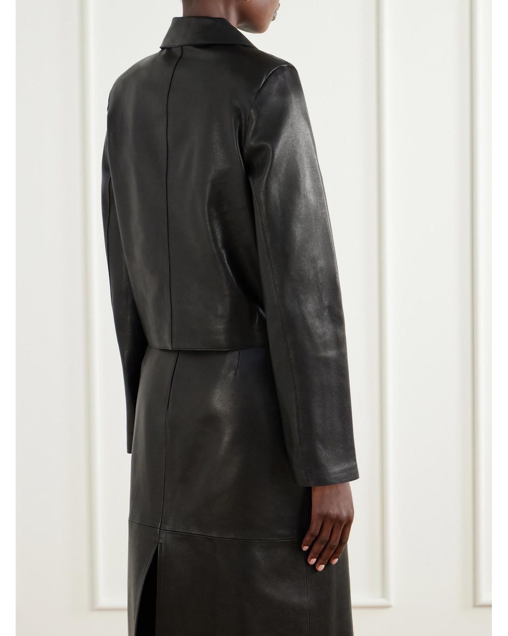 Nour Hammour Black Hadley Leather Jacket