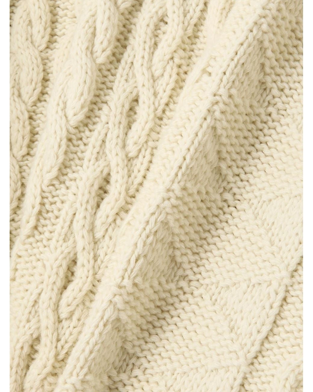 Bottega Veneta Natural Oversized Cable-Knit Wool Sweater