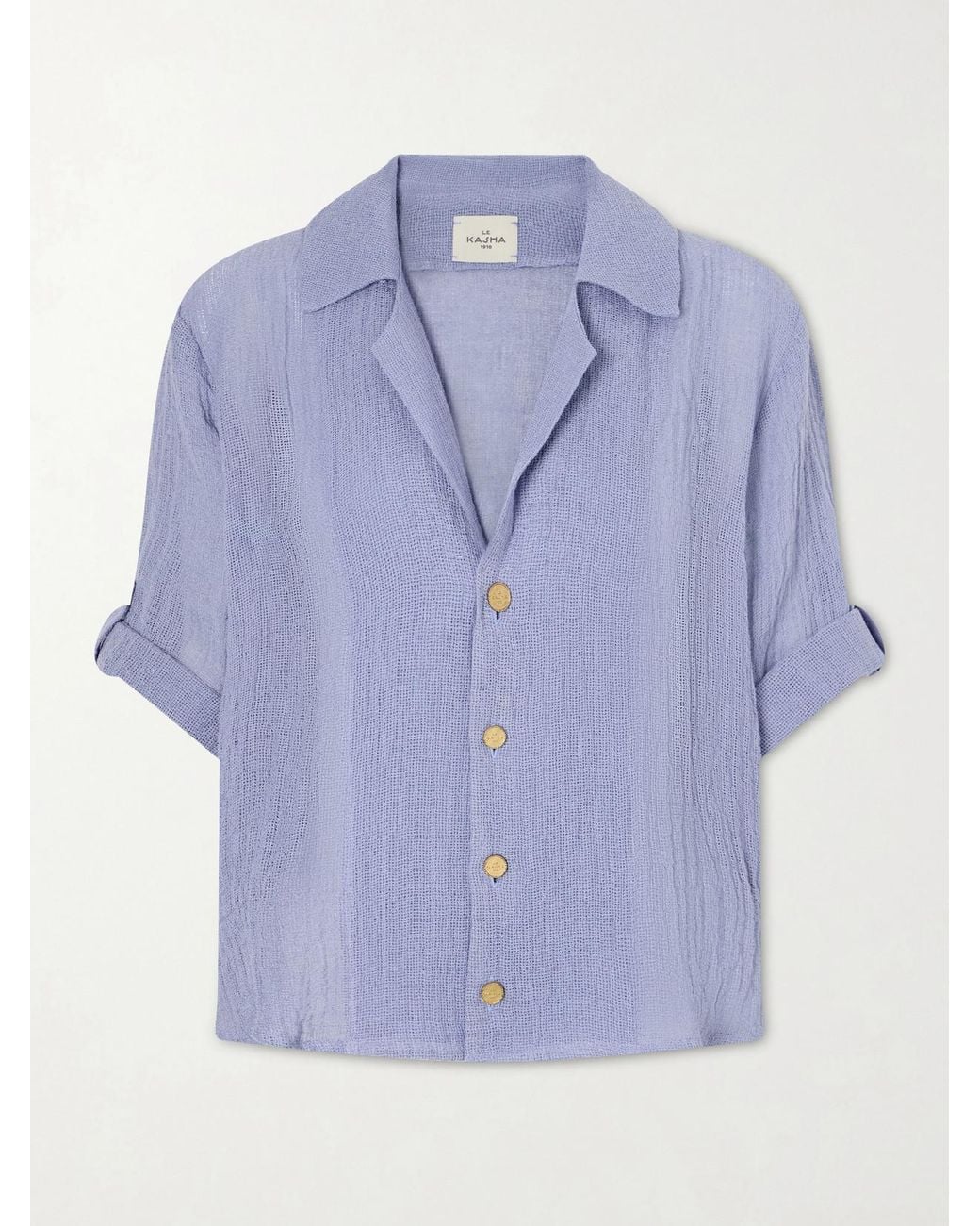 LeKasha Blue Minqar Linen Shirt