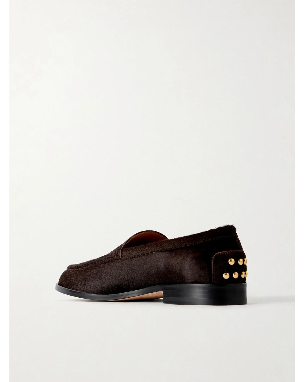 Tod's Black Studded Calf Hair Loafers