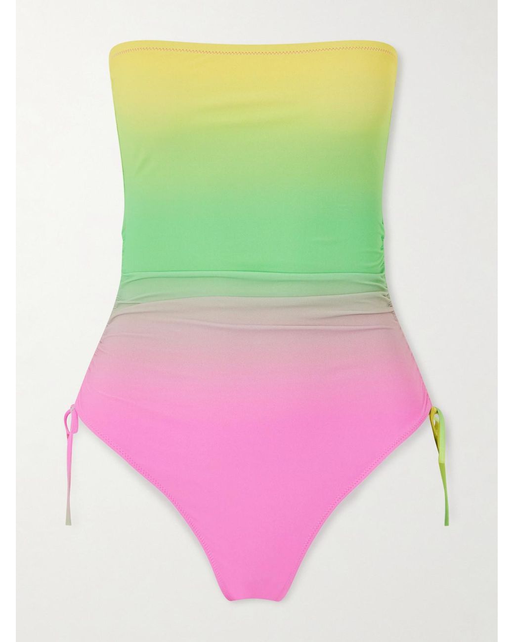 Lido Green Venti Trägerloser Badeanzug Mit Farbverlauf Und Raffungen