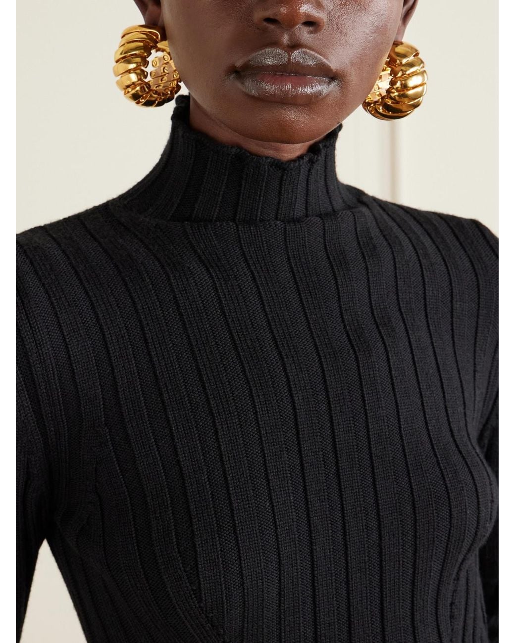 Alaïa Metallic Tone Hoop Earrings