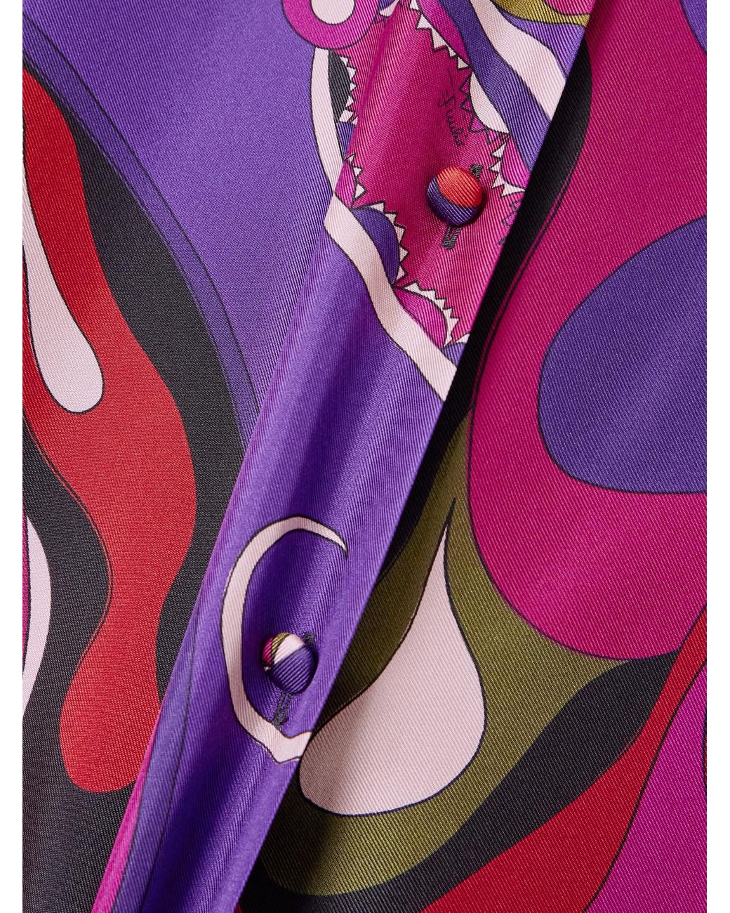 Emilio Pucci Red Printed Silk Shirt