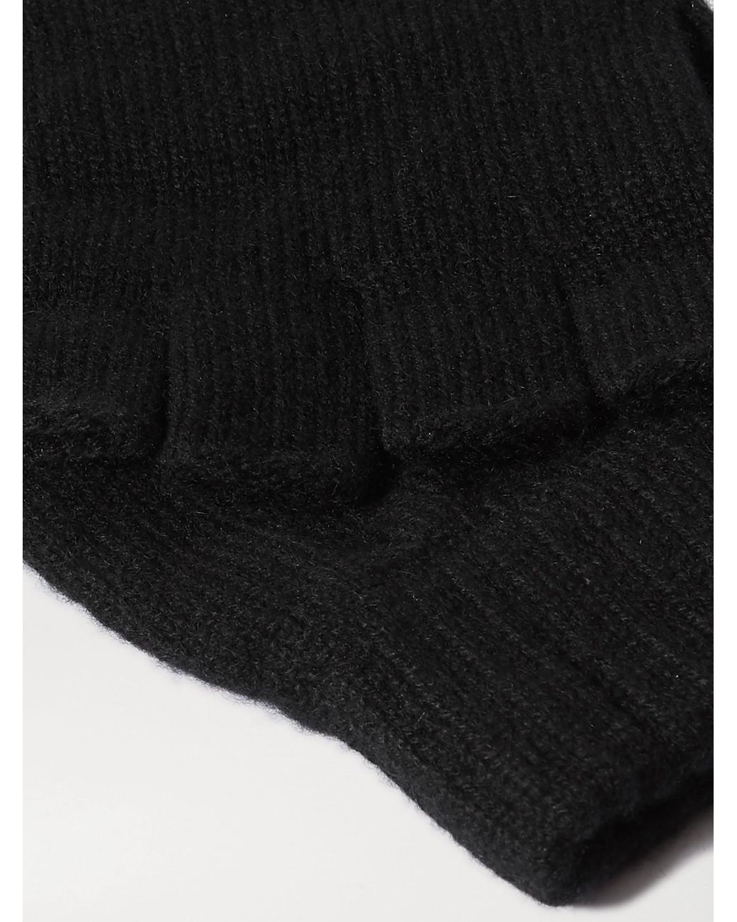 Johnstons Black Net Sustain Cashmere Fingerless Gloves