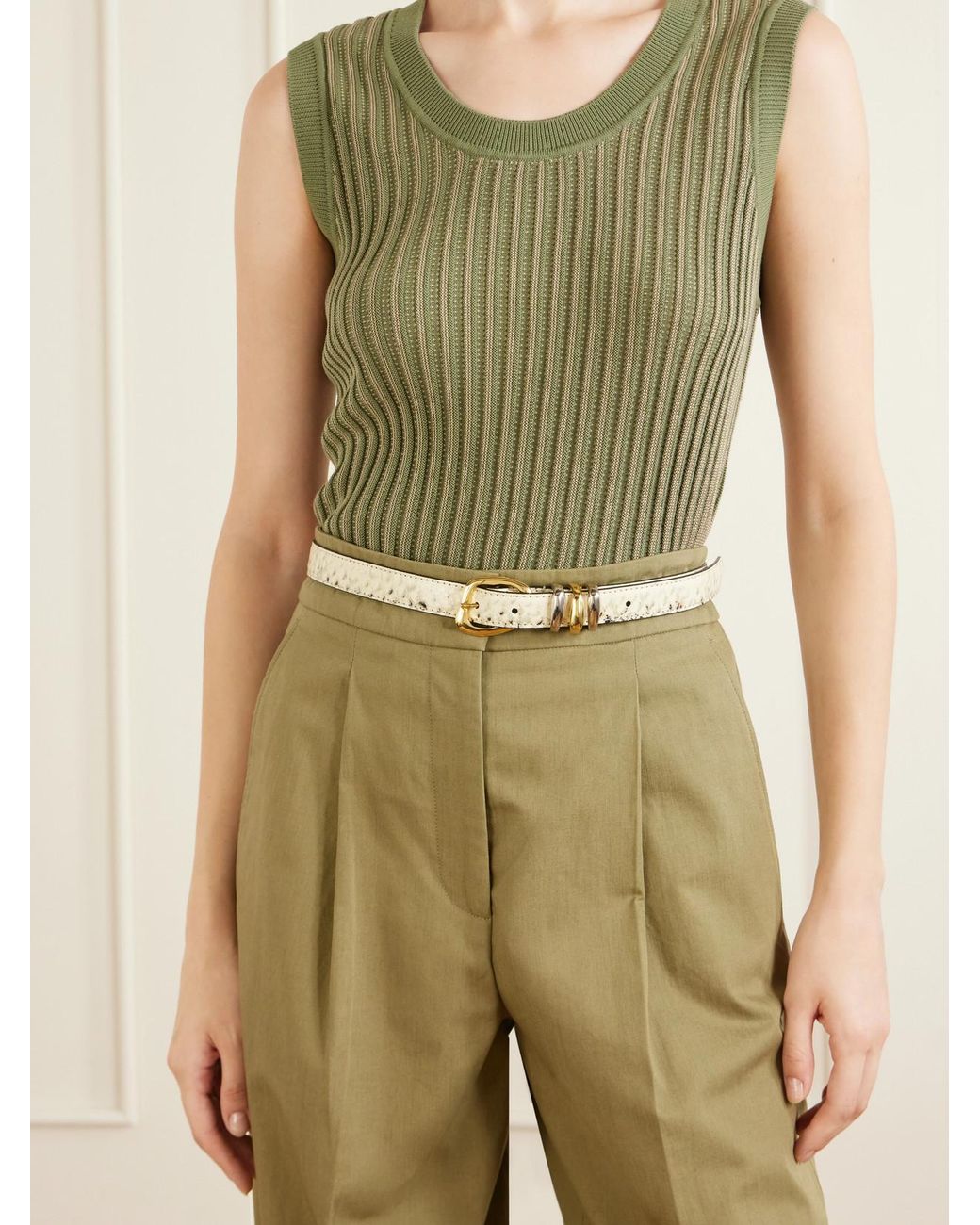 Amanu Natural Tugela Snake-Effect Leather Belt