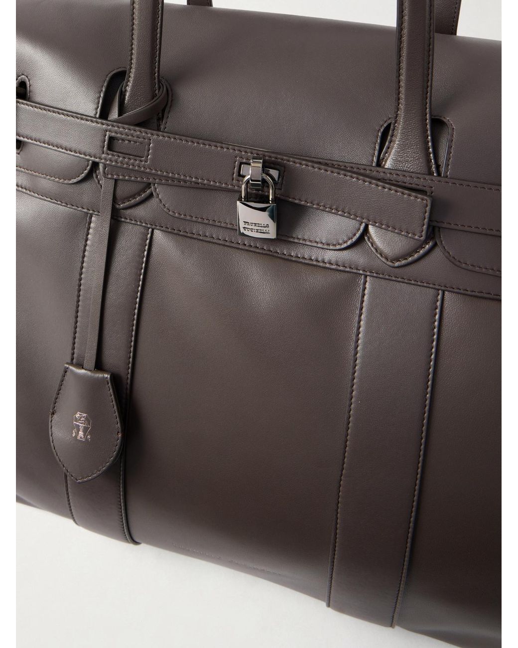 Brunello Cucinelli Black Leather Weekend Bag