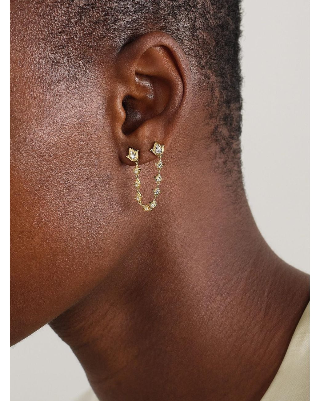 Anita Ko Natural Tulip 18-Karat Diamond Single Earring
