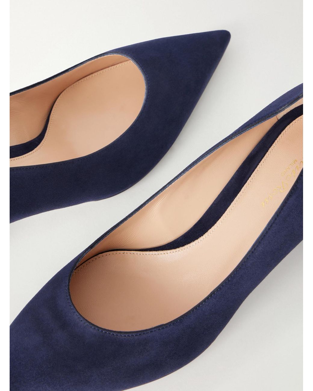 Gianvito Rossi Blue New Piper 45 Suede Pumps