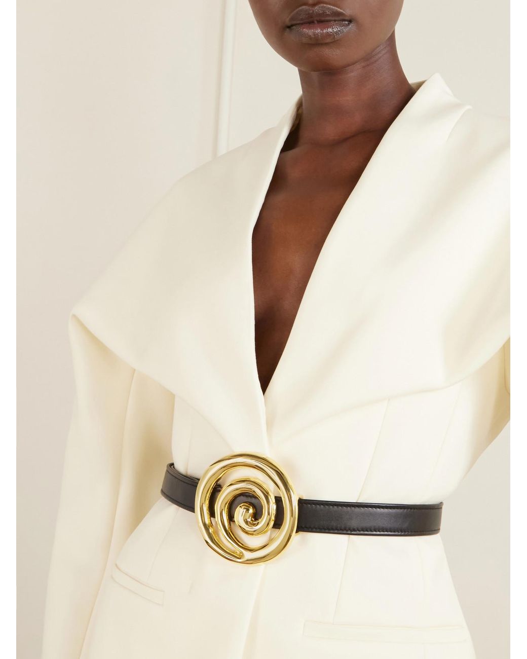 DEHANCHE Black Koru Embellished Leather Belt